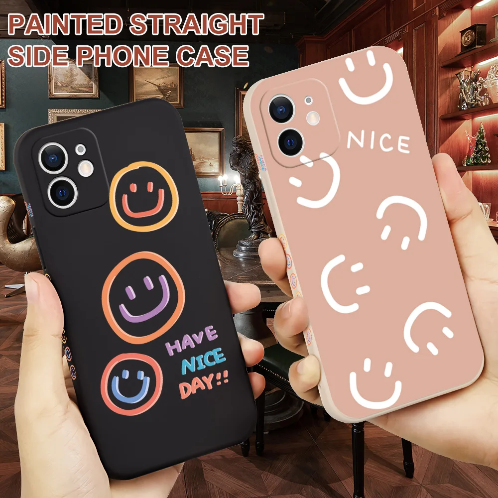 

luckly Smiley Painting Phone Case For Samsung S22 S21 S20 Ultra Plus Silicone Protective Cover For Samsung Galaxy 20 FE S10 Plus