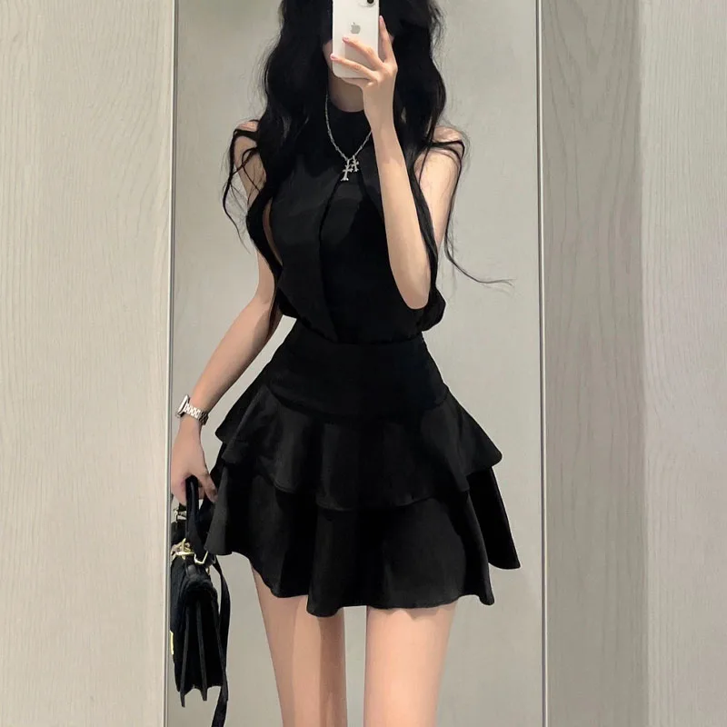 Женский комплект из двух предметов Топ без бретелек с высокой талией и Юбка-миди