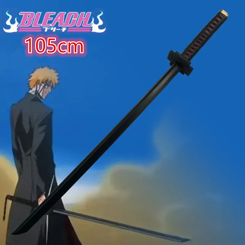 

1:1 отбеливающий меч Kurosaki Ichigo меч Небо замок луна черный нож Zanpakutou ниндзя нож Катана Меч оружие реквизит безопасность ПУ игрушка