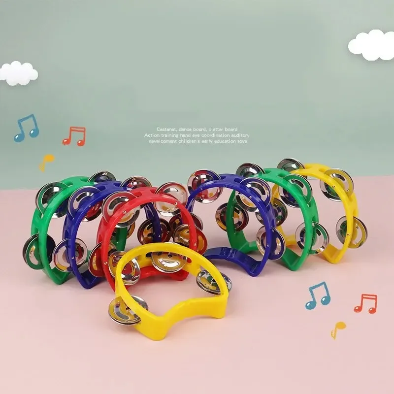 1 шт. погремушка с четырьмя колокольчиками ударный инструмент ручной бубен
