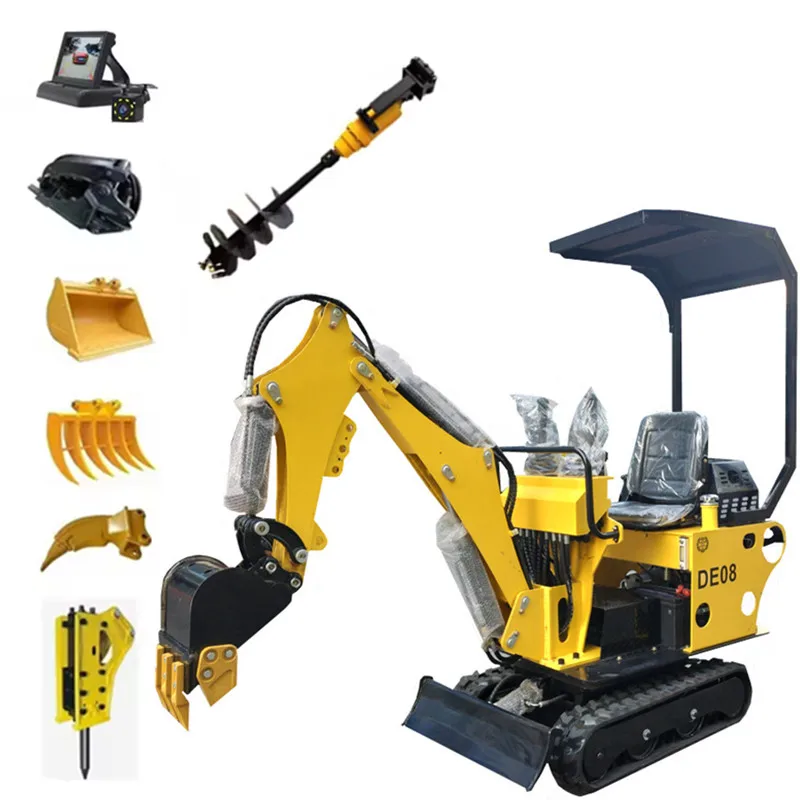 Гусеничный мини-экскаватор с навесом/0 8 т/1 2 т