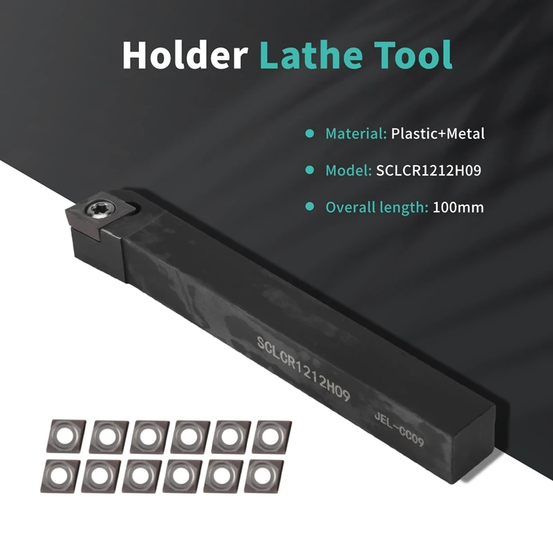 SCLCR1212H09 держатель токарного станка резак с 10 шт CCMT09T304-PM лезвия вставки CNC 100 мм
