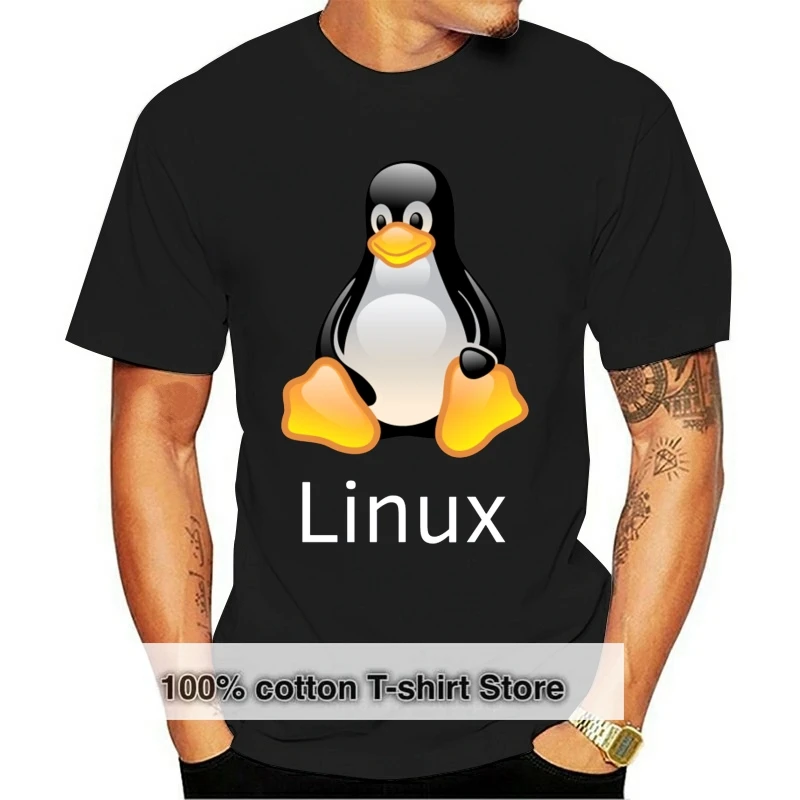 

2019 funny t shirt Linux T-shirt computer programmer penguin tshirt men tee