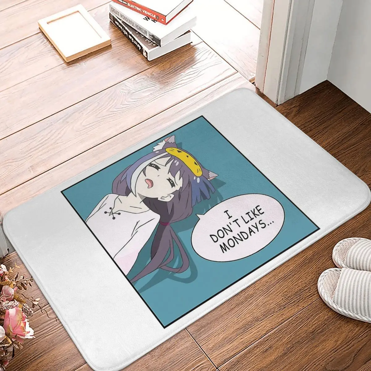 

Princess Connect Kyaru I Don't Like Mondays Non-Slip Carpet Doormat Living Room Bath Mat Welcome Home Rug
