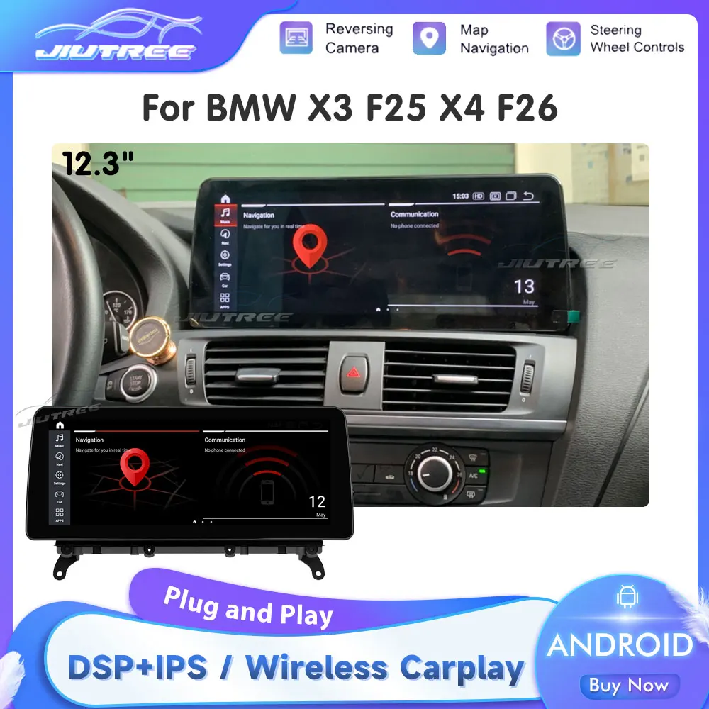 

Автомобильный мультимедийный плеер для BMW, проигрыватель на Android 11, 8 ядер, 12,3 дюйма, 8 ГБ ОЗУ, 256 Гб ПЗУ, с GPS Навигатором, для BMW X3, F25, X4, F26, 2011-2016 Г...