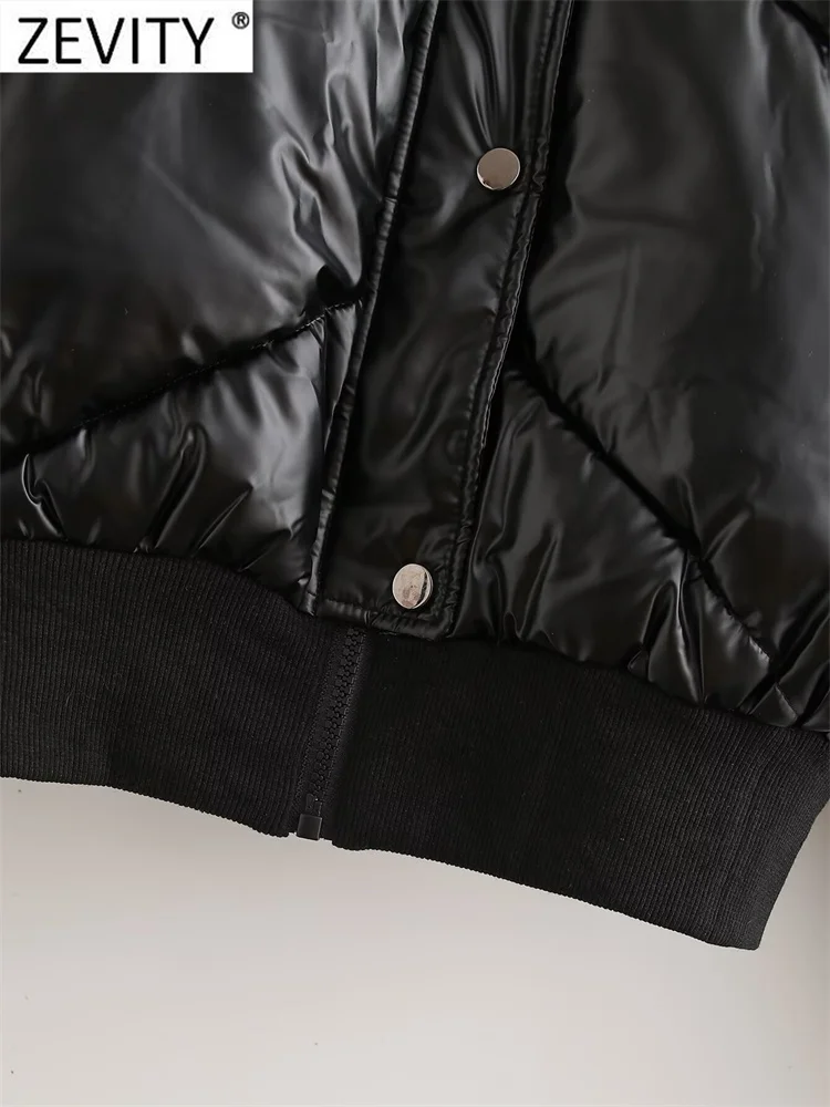 ZEVITY 2024 женская новая модная хлопковая стеганая куртка с воротником-стойкой и