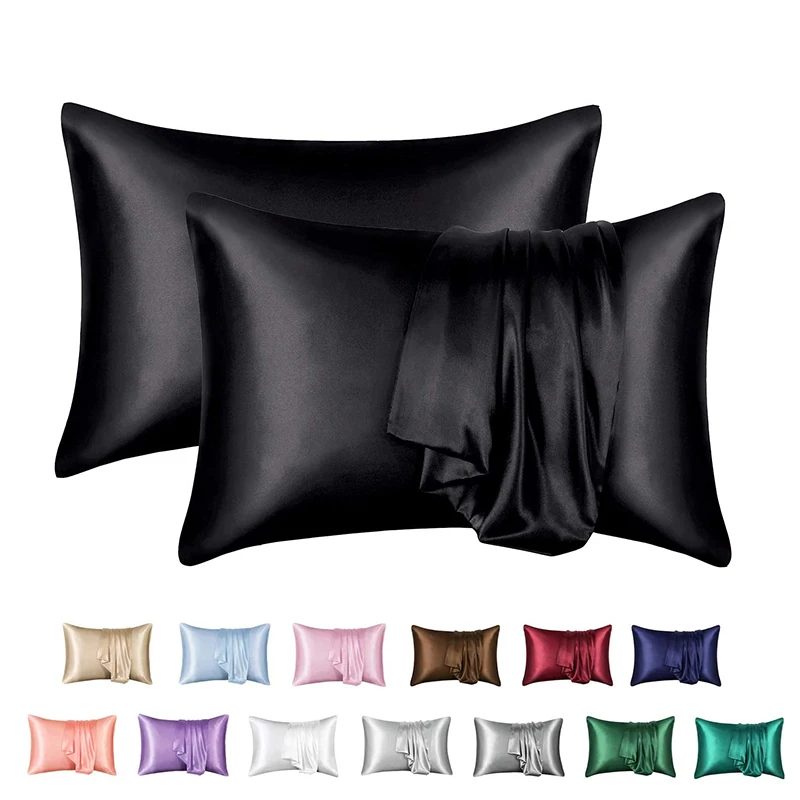 Дешевая моющаяся Роскошная наволочка-конверт из 100% шелковистого атласа 2