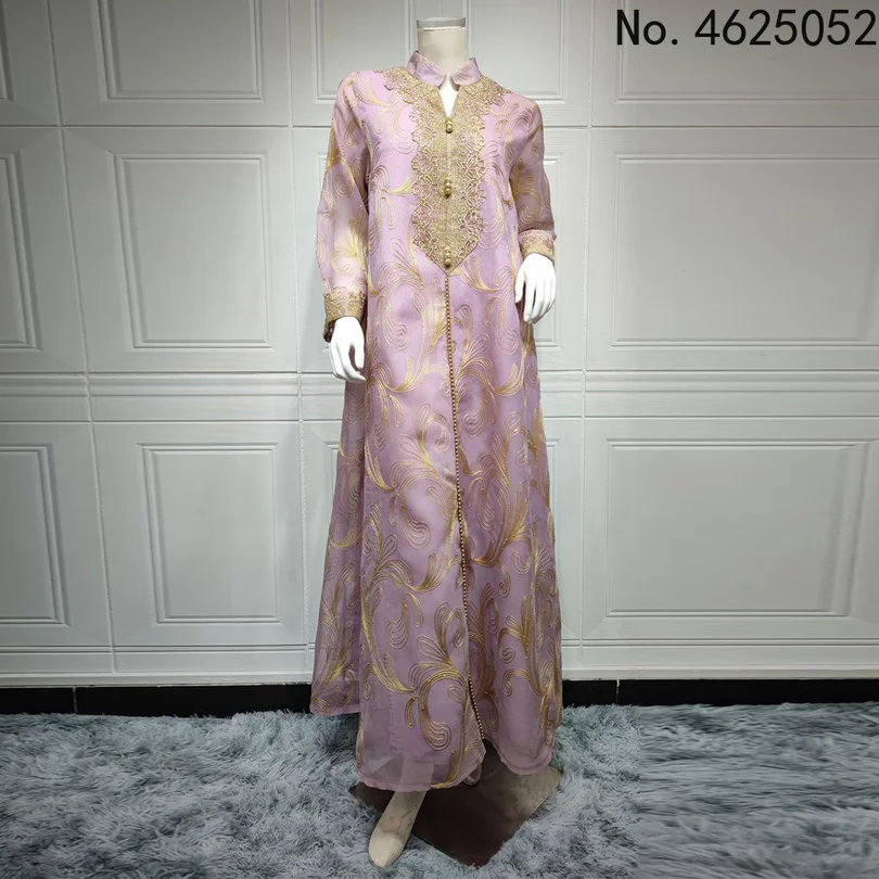 

Ramadan Eid Abaya Dress For Women Modest Muslim Gold Thread Embroidery Jalabiya Moroccan Caftan Dubai Arabic Ethnic Robe 2022