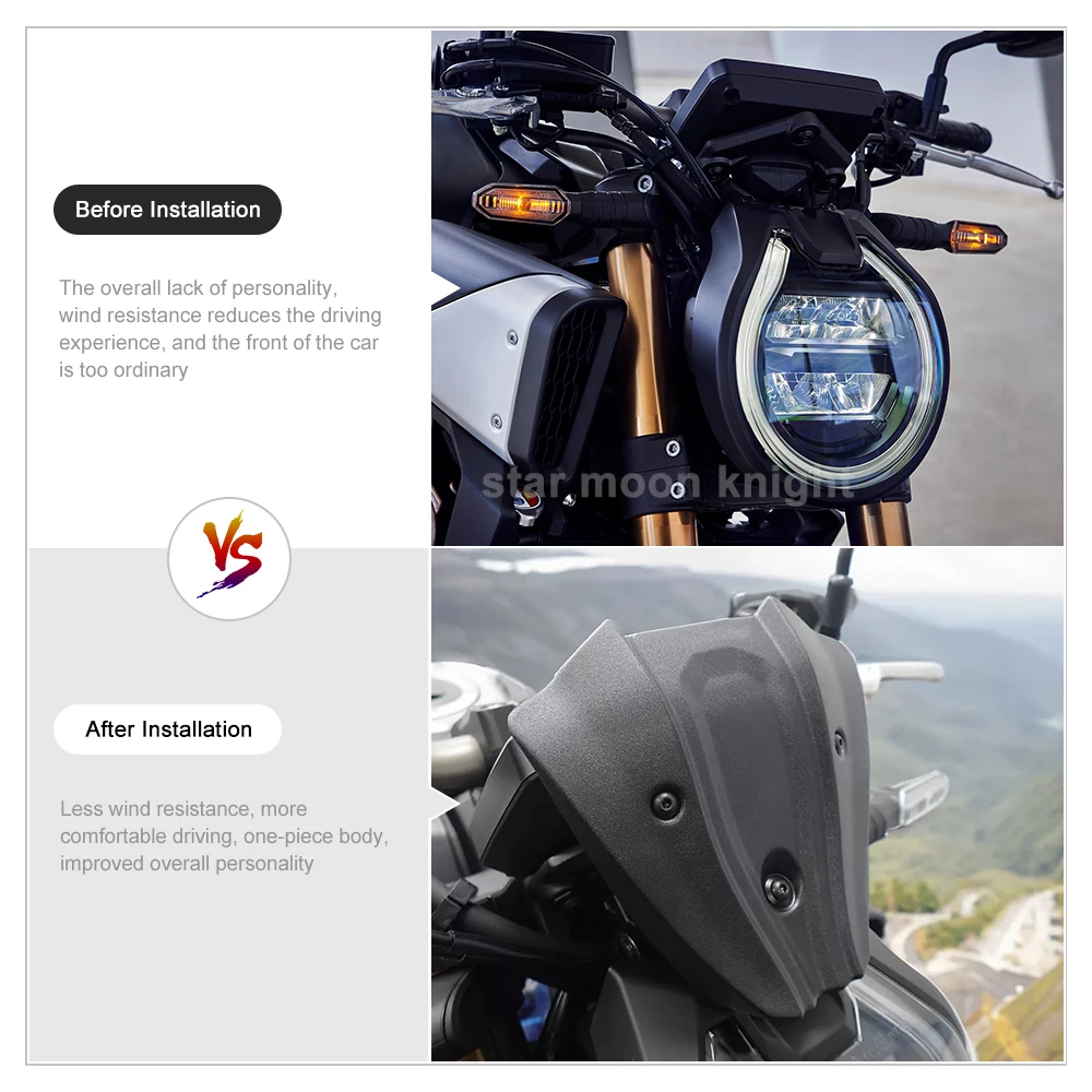 Фото Мотоаксессуары: Мини-ветровое стекло/дефлектор для Honda CB650R (2024-) – Передний экран-обтекатель №2