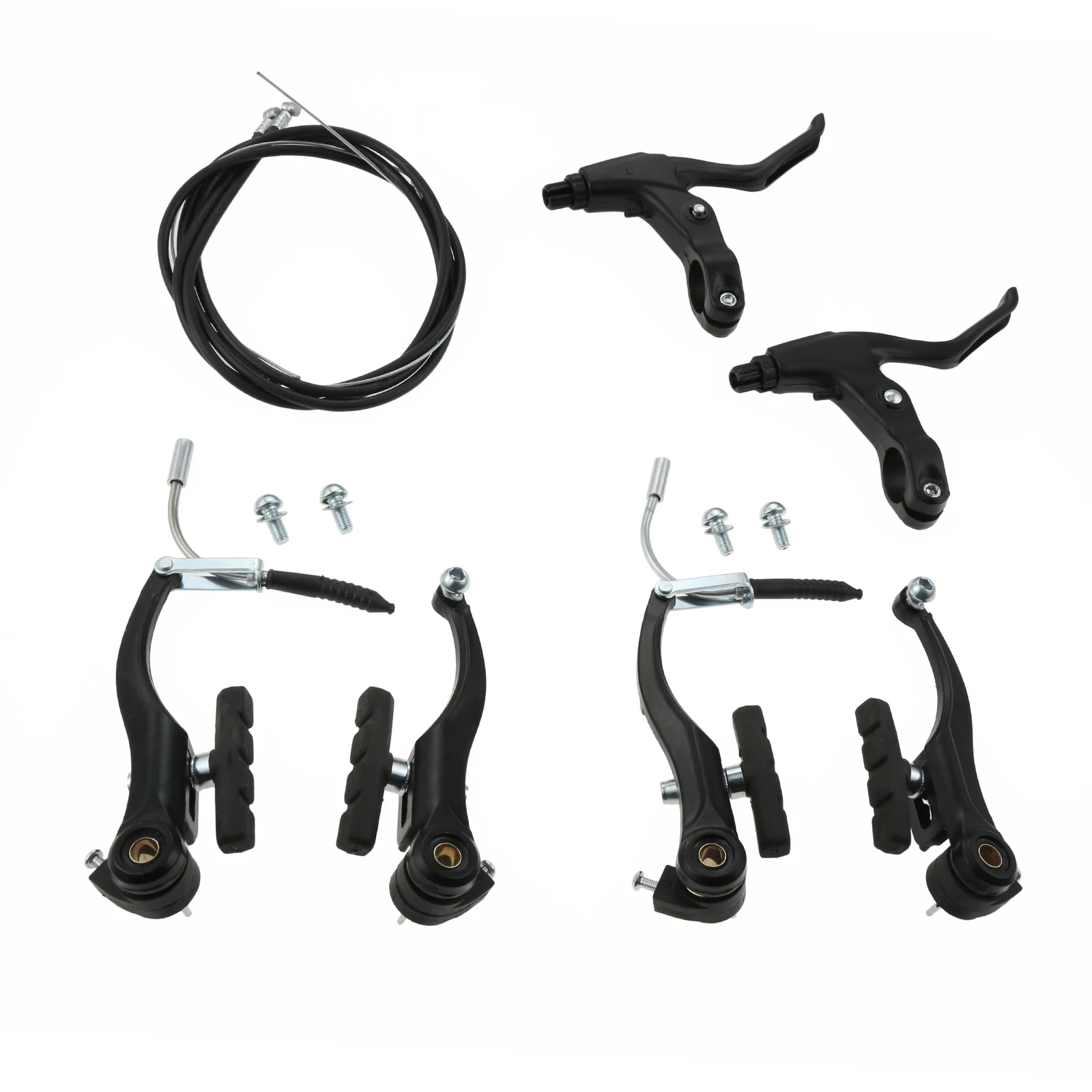 

Полный комплект черных велосипедных тормозов, передний и задний внутренний тормозные рычаги для большинства велосипедов, дорожных велосипедов, горных велосипедов