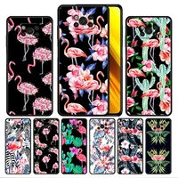 pink flamingo print case cover for xiaomi poco x3 nfc x4 f1 f2 f3 redmi note 9s 9 8 8t 10 11s pro official thin silicone funda