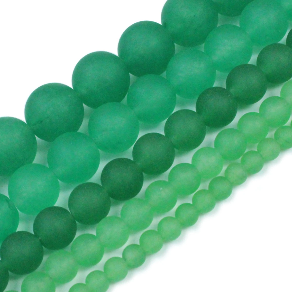 200PCS Matte Green Aventurine 8MM Round Beads for DIY Making Jewelry Necklace Energy Healing Unpolished Gemstone Loose Crystal