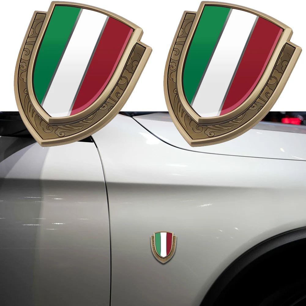 

Italy Flag Shield Car Body Side Logo Sticker Car Styling Fit for Fiat Ferrari Maserati Alfa Romeo Giulia Stelvio Giulietta 156