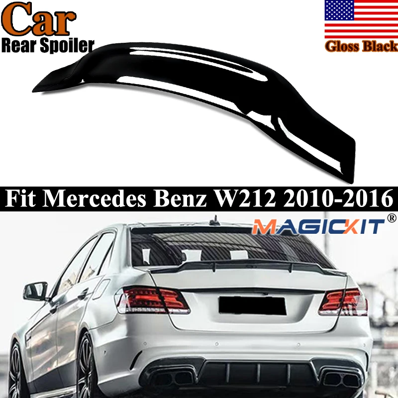 

Задний спойлер багажника в стиле RT для 2008-2016 W212 E350 E500 E63 AMG 4-дверные глянцевые черные задние спойлеры Комплект кузова хвостового крыла Maigickit