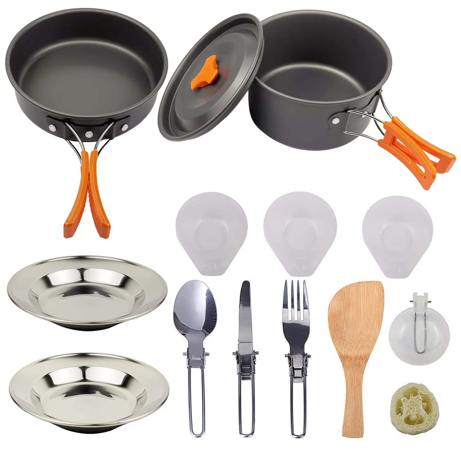 

Set Outdoor Aluminum Cooking Set Camping Cookware Kit Pan Pot Travelling Hiking Picnic BBQ Tableware Equipment
