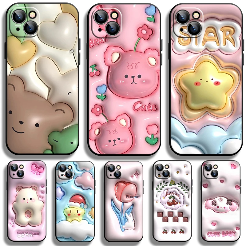 

Nonstereoscopic 3D Vision Star Animal Black Phone Case For iPhone 14 13 12 Mini 11 XS Pro Max X XR 8 7 6 Plus 5 SE 2020 Cover