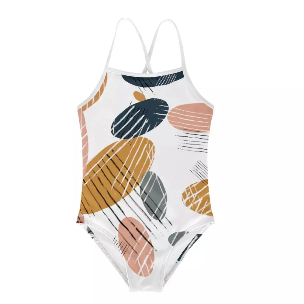 

Cumagical 2022 Infant Child Kids Strap Swimsuit Baby Girls Swimwear White Beachwear Backless One Piece Outfit Swimsuits