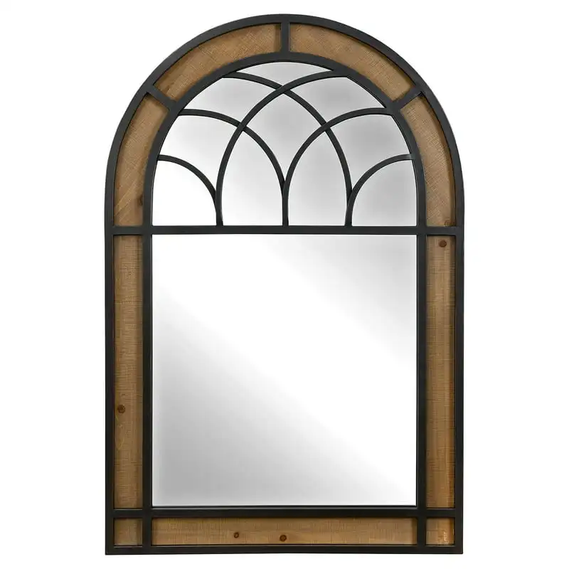 

Stunning Arched Farmhouse 24 x 36 inch Brown Hemmingway Arch Wall Mirror by Co - 1.25 in Depth.