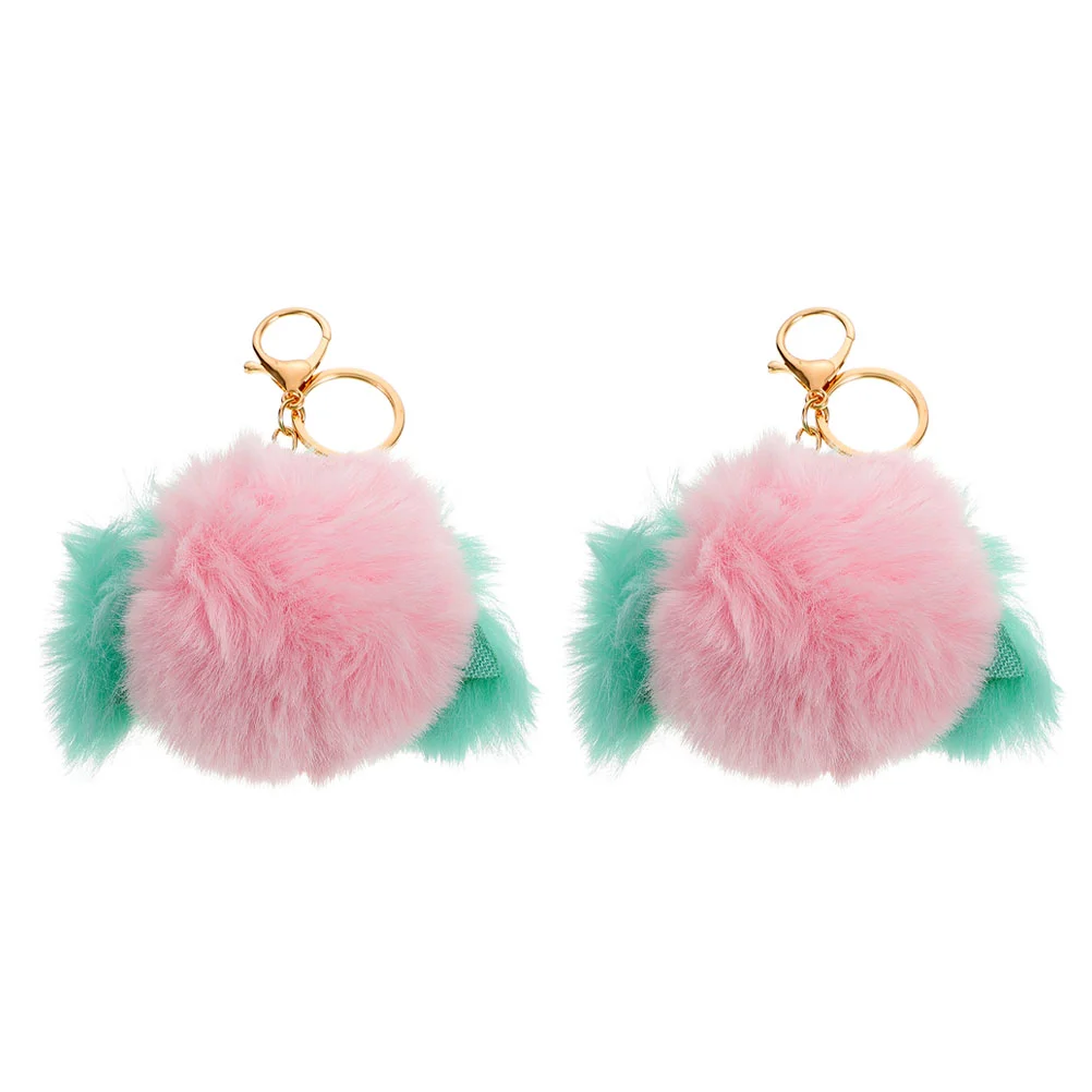

2pcs Creative Key Chain Peach Design Bag Hanging Decor Backpack Hanging Decor
