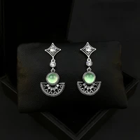 opal pendant earrings long elegance retro simple stud earrings personalized fashion all match ear button earrings jewelry gifts
