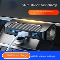 new pd car charger 5a car charger three usb car charger fast charge type c fast charge pd rotatable charger