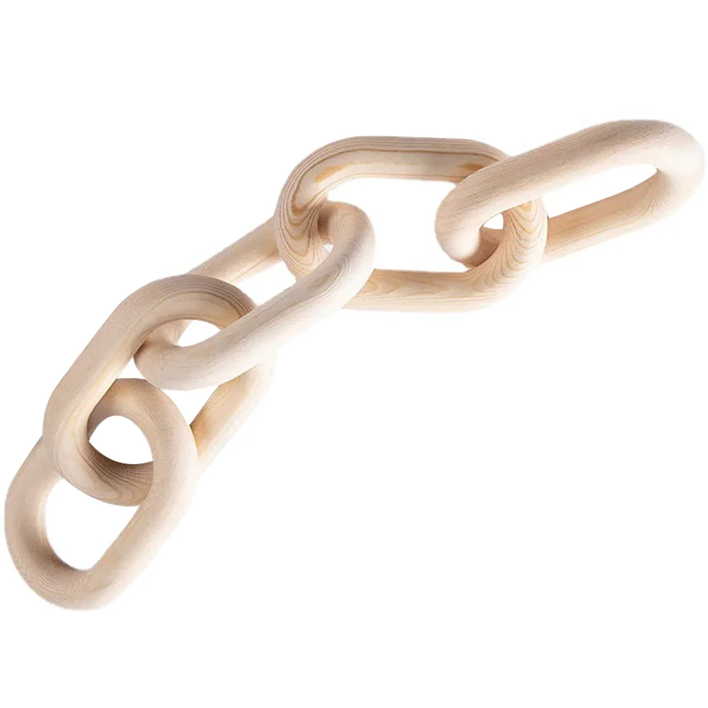 

Chain Wood Decor Link Wall Wooden Hanging Knot Home Ornament Farmhouse Table Decorative Coffee Rustic Links Pendant Carved
