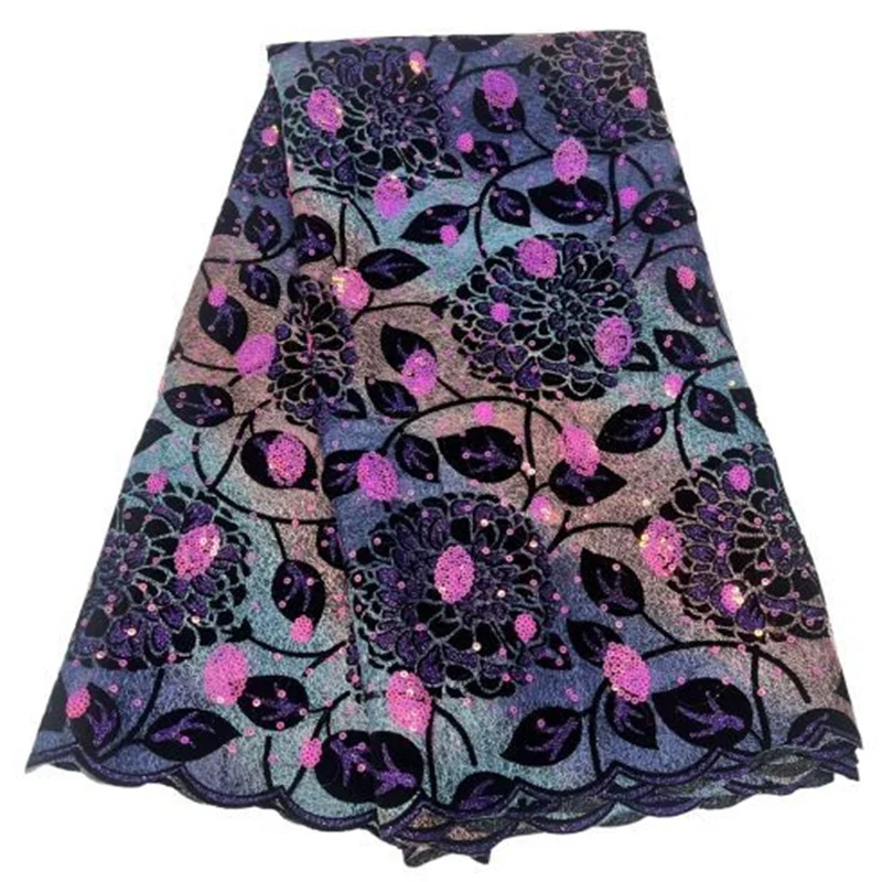 

Африканская Флокированная кружевная ткань 2023, Высококачественная французская сетчатая кружевная ткань с блестками, нигерийские кружевные ткани для свадебного платья