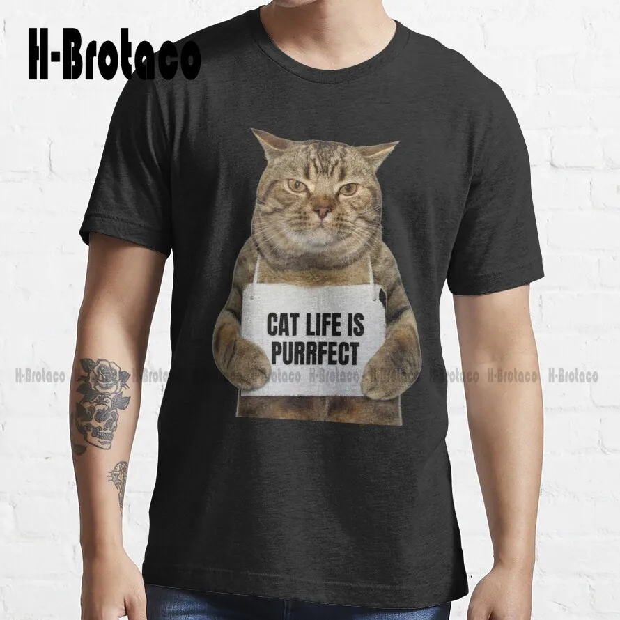 

Футболка с надписью «Cat Life Is Perfect-Funny»