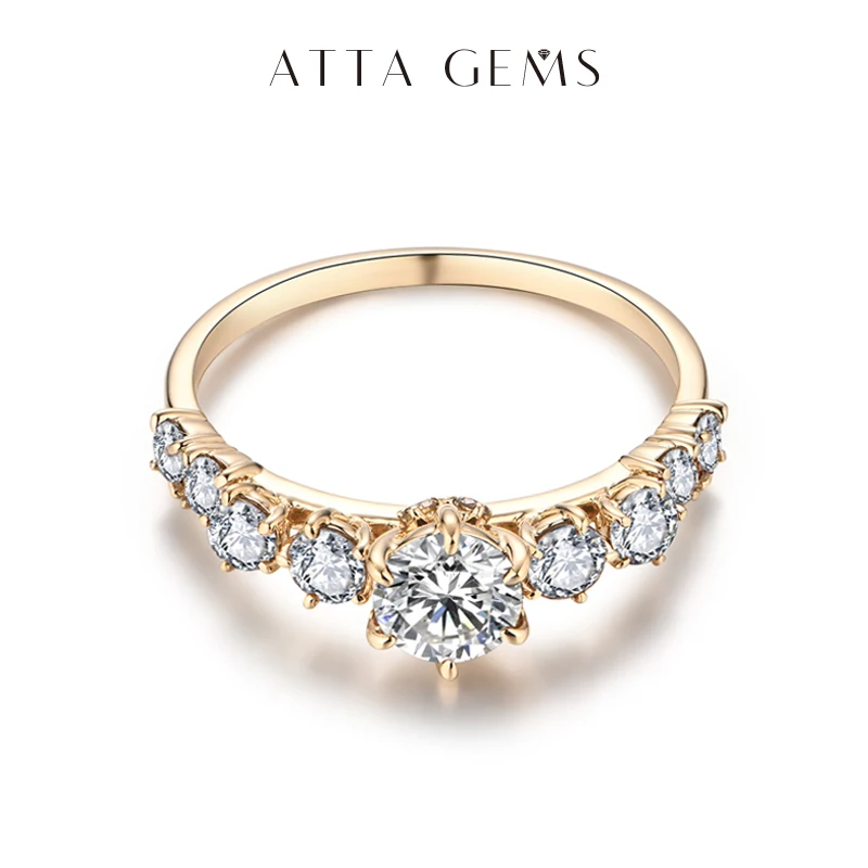 Обручальное кольцо Attagems из желтого золота с муассанитом 0 5 карат 10 к 14