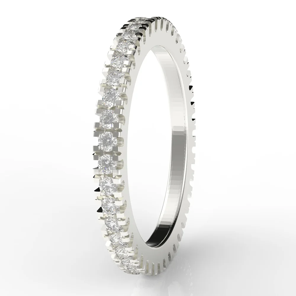 

TIANRO Classic High Quality 1.5MM Zircon Circle Ring Moissanite Customizable Unisex Minimalist Rings 925 Sterling Silver Jewelry