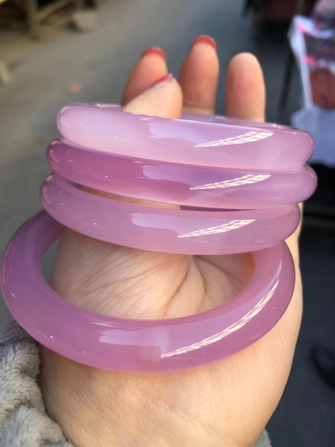 

high-quality Natural Pink Purple Agate Handmade Bracelet round bar Jade Bracele Women Jewelry Accessories Holiday Gifts
