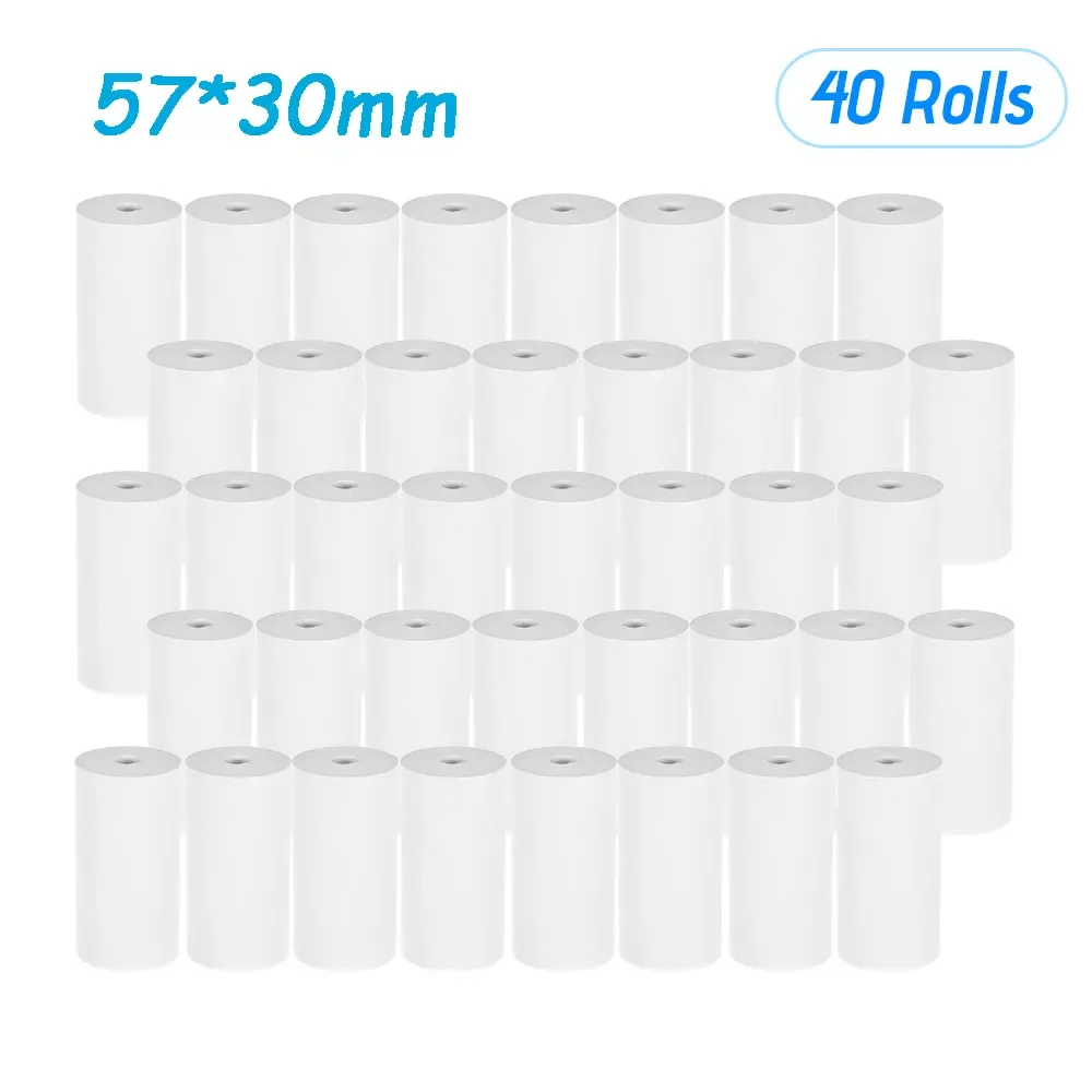 

Thermal Receipt Paper Roll 57*30mm (2.17*1.18in) Bill Ticket Printing for Cash Register POS Receipt Printer, 40 Rolls