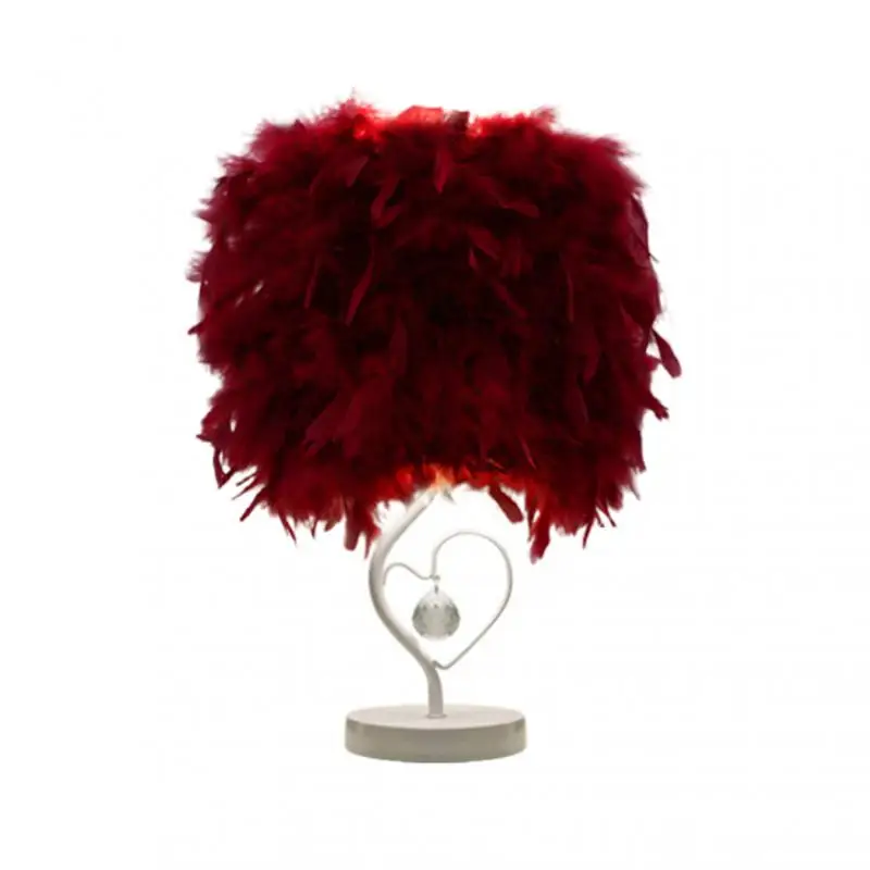 

LED Feather Heart Wing Crystal Bedside Table Lamp Heart-shaped Table Lamp Table Lamps Indoor Lighting Home Accessories Lights