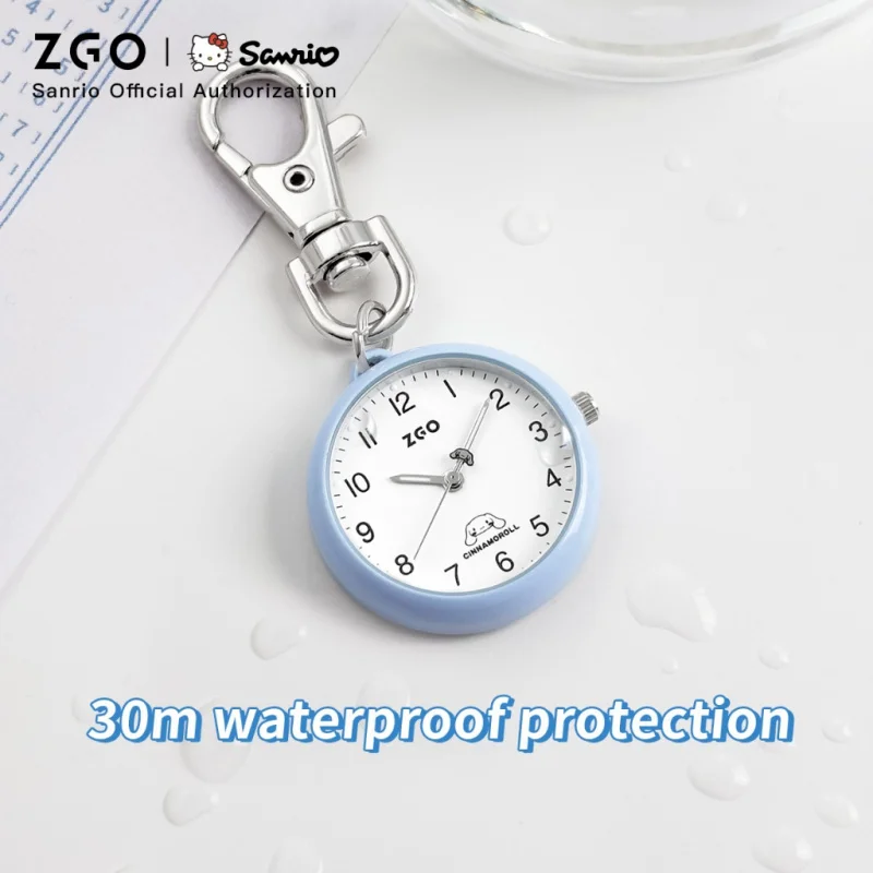 Фото Женские карманные часы ZGO Sanrio Cinnamoroll, часы с подвеской в простом дизайне, водонепроницаемые, кварцевые часы, подарок 733 №2