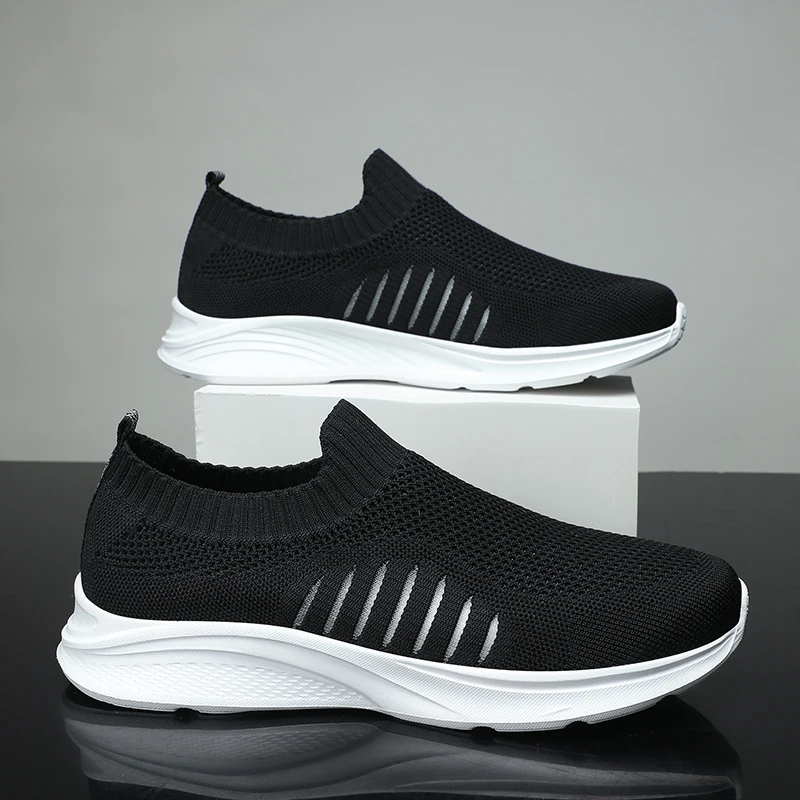 

Summer new flying woven mesh men's shoes breathable sneakers casual outdoor running shoes lightweight fashion trend shoes