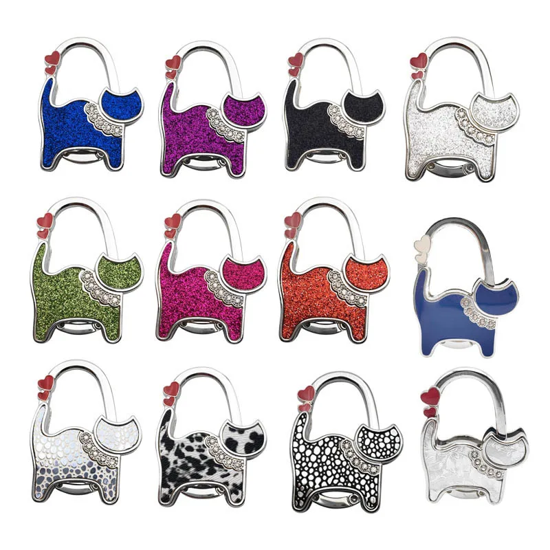 

Safer Gift Shining Hanger Cat Shaped Purse Bag Holder Foldable Handbag Hook