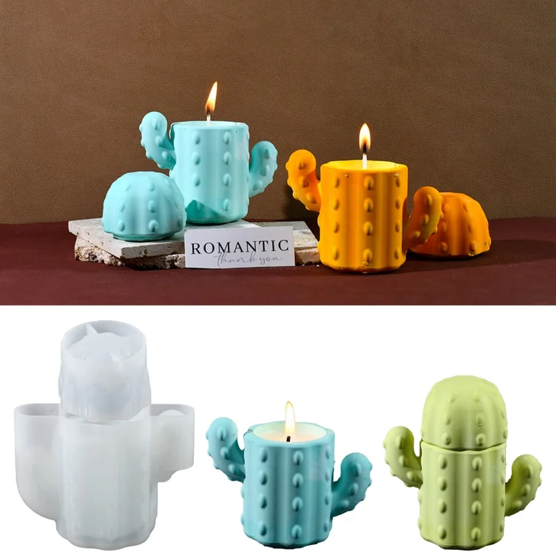 Банка для свечи кактуса бетонная силиконовая форма креативная банка с крышками