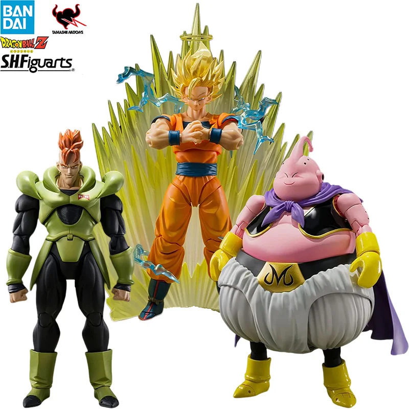 

BANDAI S.H.Figuarts Dragon Ball Z Son Goku Super 2 MAJIN BUU GOOD ANDROID 16 SHENRON SHF PVC Anime Action Figures Model Toy Gift