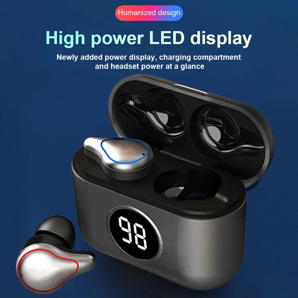 

SE16S Wireless Headset Mini TWS Waterproof 5.0 Sports Headphone LED Earbuds In-ear Earphone