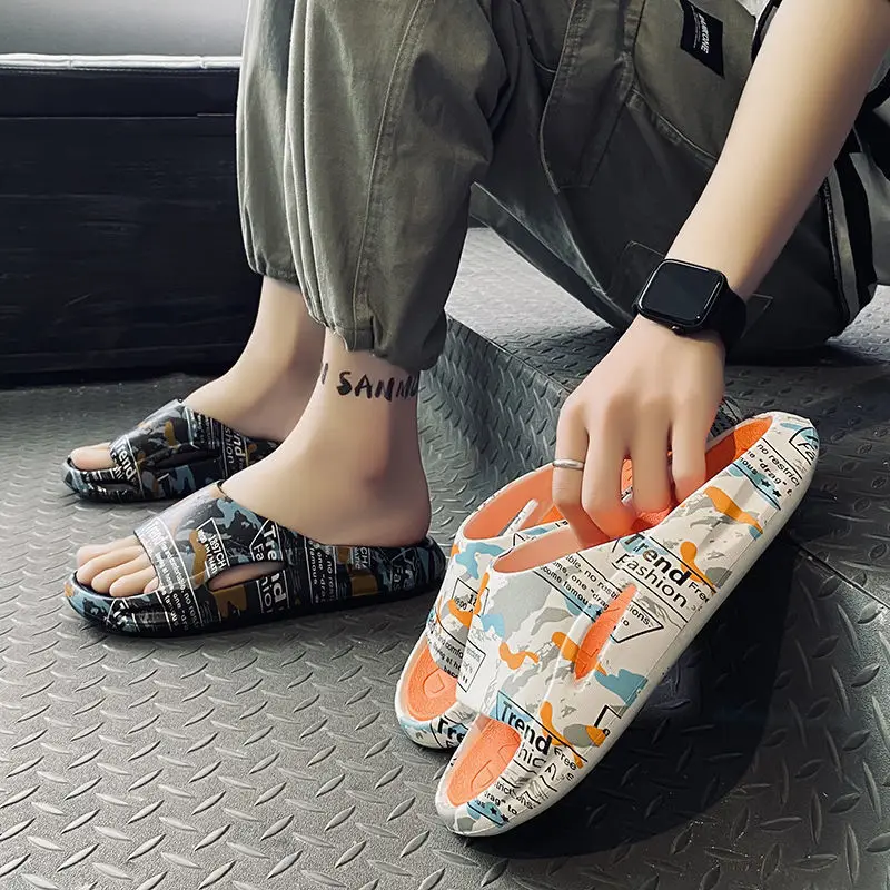 

Мужские шлепанцы, Новинка лета 2022, верхняя одежда, ins tide, Нескользящие, дезодорирующие, пляжные сандалии, спортивные сандалии