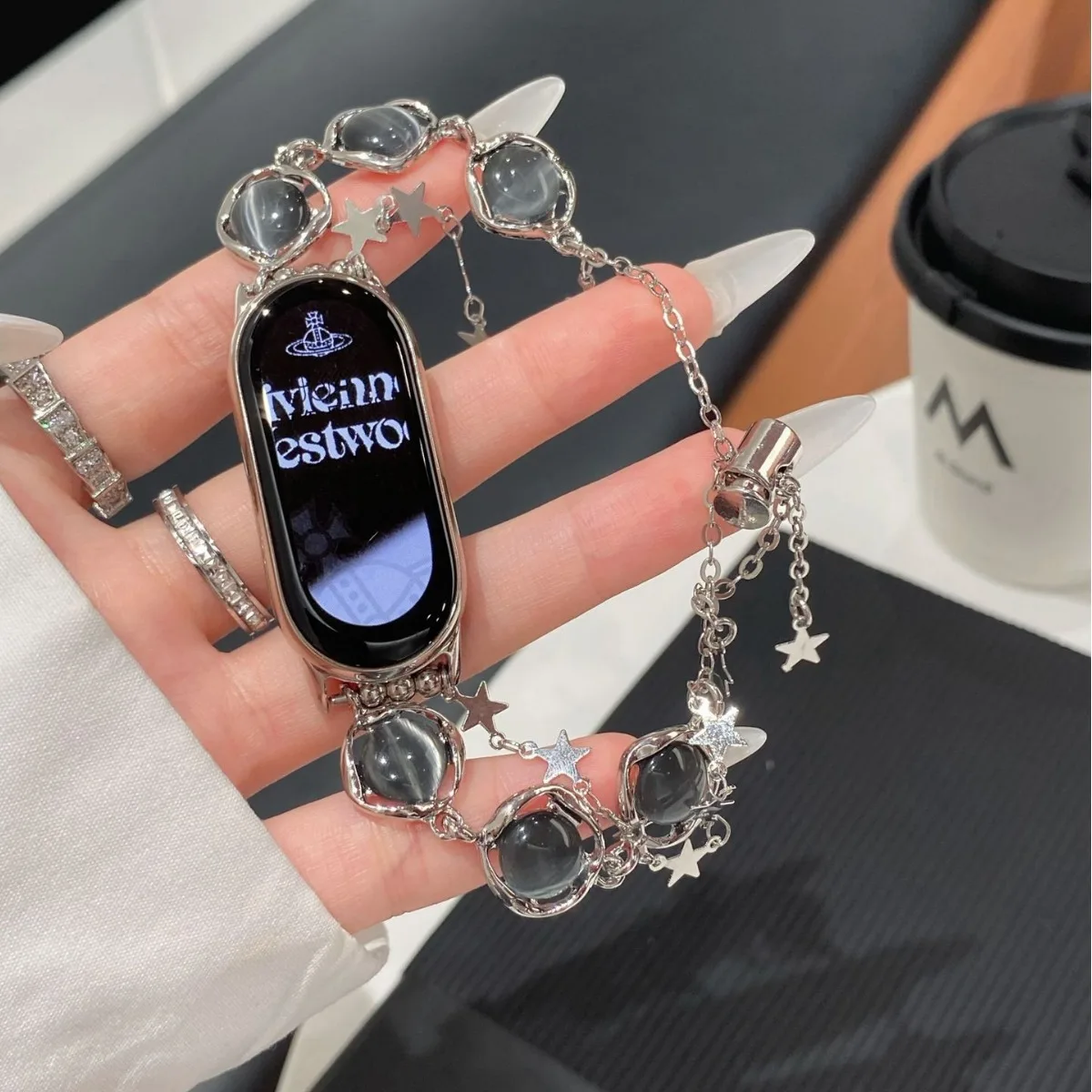 Фото Ремешки для умных часов Apple Watch Opal Pentagram, браслеты-цепочки для Mi 8/9, ремешки для Huawei (14 мм) №4