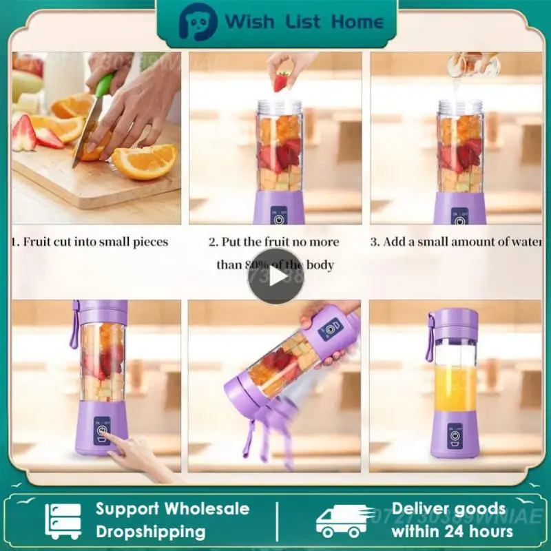 

Juice Cup Mini Shake Take Food Grade Materials Usb Rechargeable 6 Blades Electric Juicer Cup Bottle Handheld