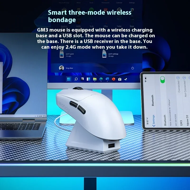 Беспроводная игровая мышь BITCED LEOBOG GM3 PAW3311