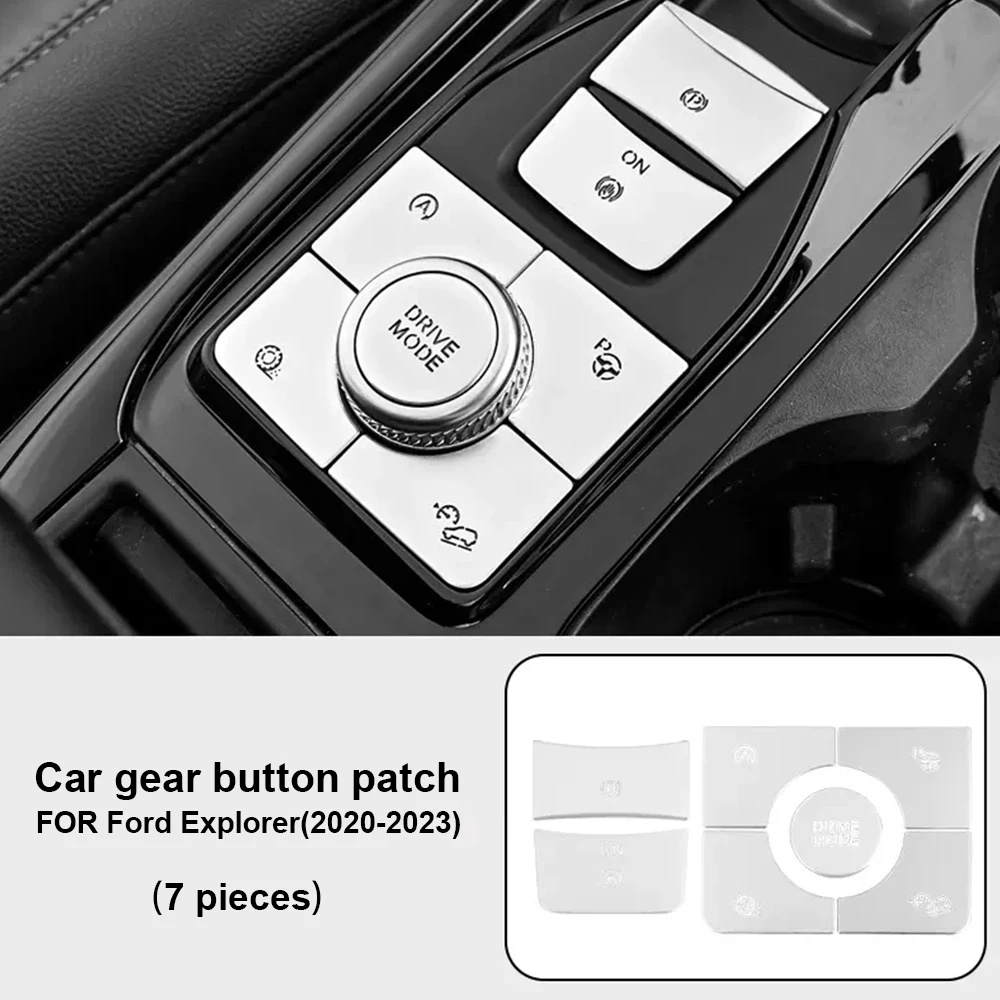 

Для Ford Explorer 2020 2021 2022 2023 LHD RHD совершенно новый металлический серебристый переключатель переключения передач автомобиля кнопка крышки наклейки аксессуары