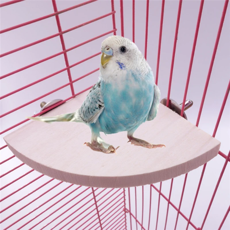 

New Pet Bird Parrot Wooden Platform Bracket Toy Hamster Branch Bird Cage Toy 3 Size Pet Supplies High Quality Durable