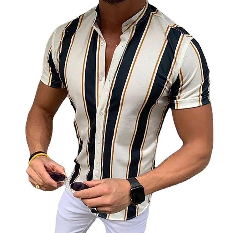 Summer Vintage Striped Men's Shirt