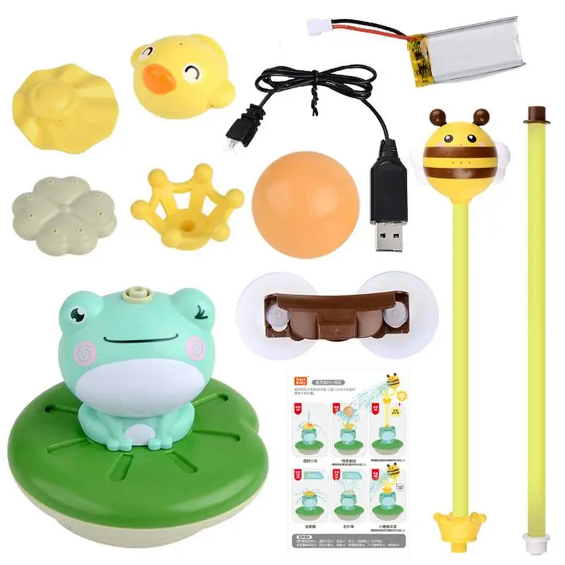 

Bath Toys Baby Bath Water Spraying Toys Green Frog Shower Head Toy With Sprinkler For Bathroom Shower Game Electric Bathtub