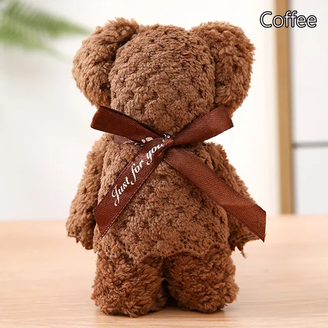 Коралловое бархатное полотенце с медведем