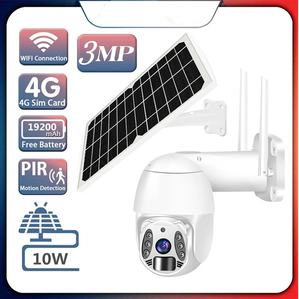 4G солнечная IP Wi-Fi камера батарея для видеонаблюдения фотокамера s PTZ защита