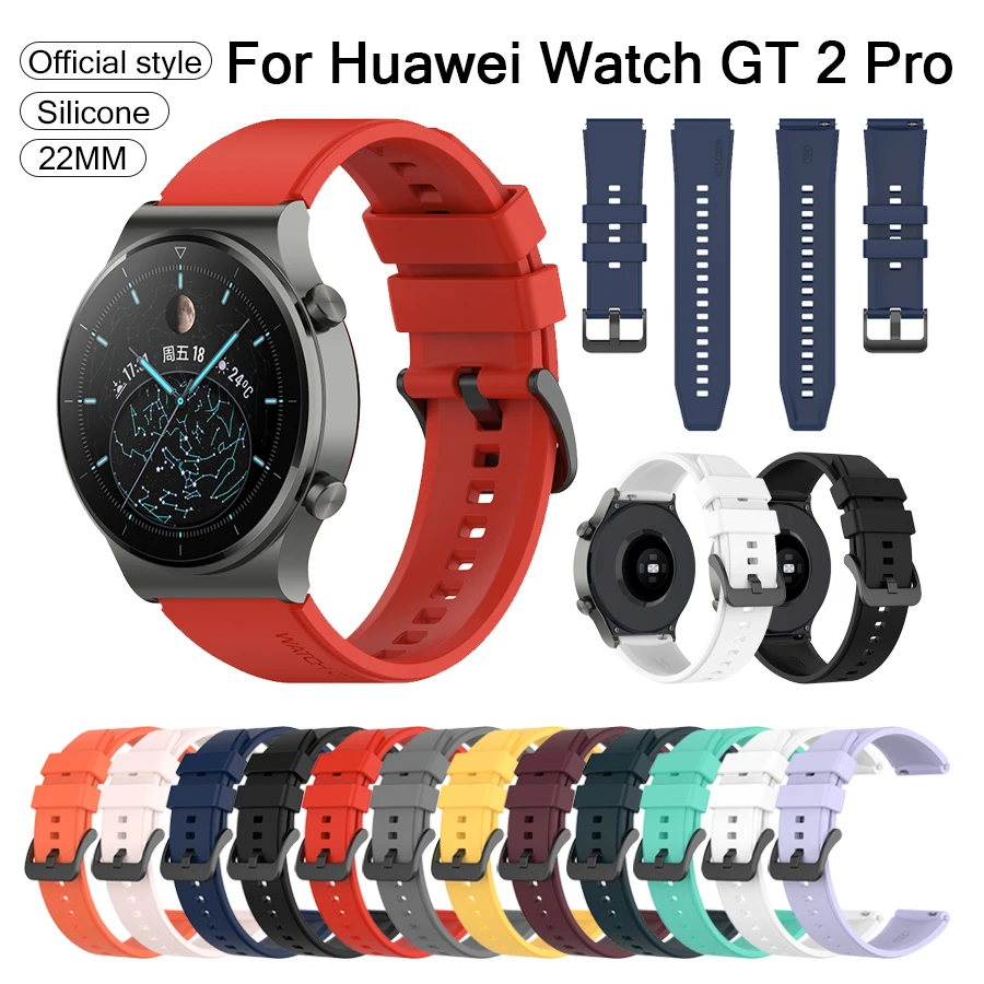

Ремешок силиконовый для Huawei Watch GT3 Pro 46 мм, мягкий браслет для смарт-часов Huawei GT2 Pro gt 3 pro, 22 мм